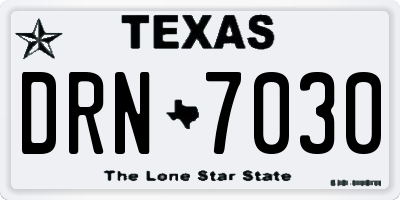 TX license plate DRN7030