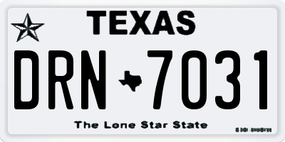 TX license plate DRN7031