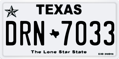 TX license plate DRN7033