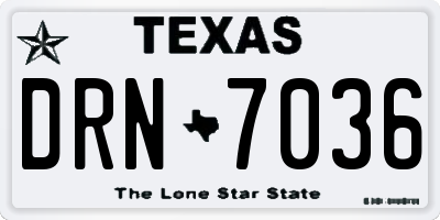 TX license plate DRN7036