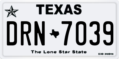 TX license plate DRN7039