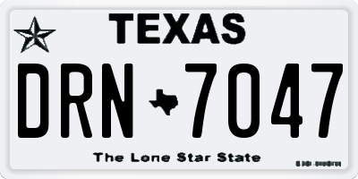 TX license plate DRN7047