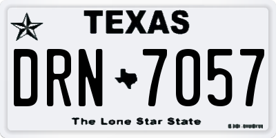 TX license plate DRN7057