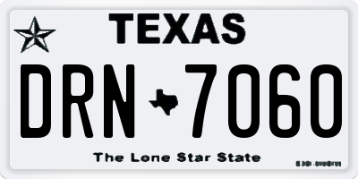 TX license plate DRN7060