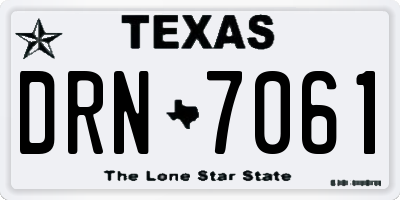 TX license plate DRN7061