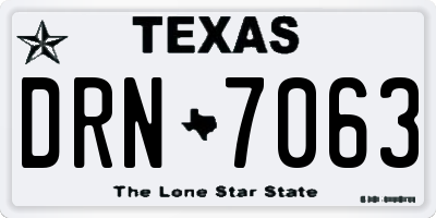 TX license plate DRN7063