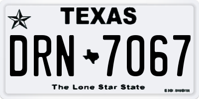 TX license plate DRN7067