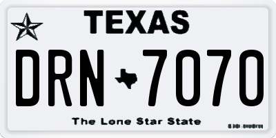 TX license plate DRN7070
