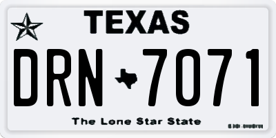 TX license plate DRN7071