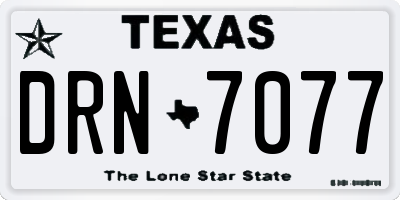 TX license plate DRN7077