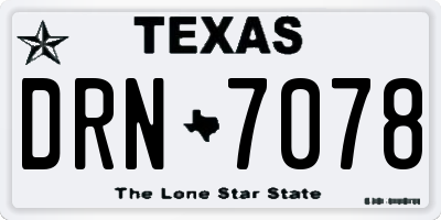 TX license plate DRN7078