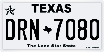 TX license plate DRN7080