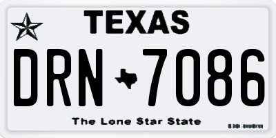 TX license plate DRN7086