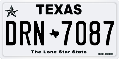 TX license plate DRN7087