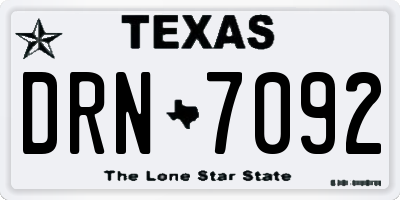 TX license plate DRN7092
