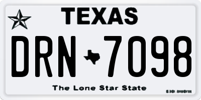 TX license plate DRN7098