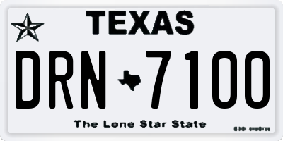 TX license plate DRN7100