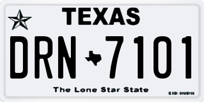 TX license plate DRN7101