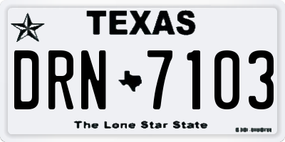 TX license plate DRN7103