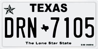 TX license plate DRN7105
