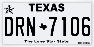 TX license plate DRN7106
