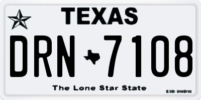 TX license plate DRN7108