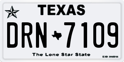 TX license plate DRN7109