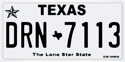 TX license plate DRN7113