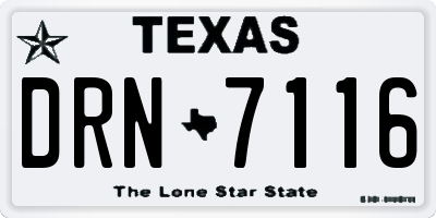 TX license plate DRN7116