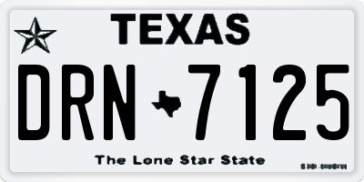 TX license plate DRN7125