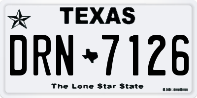 TX license plate DRN7126