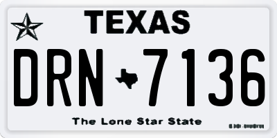 TX license plate DRN7136