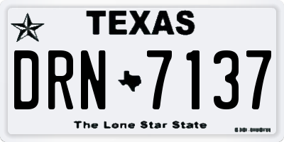 TX license plate DRN7137