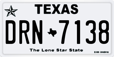 TX license plate DRN7138