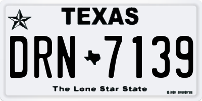 TX license plate DRN7139
