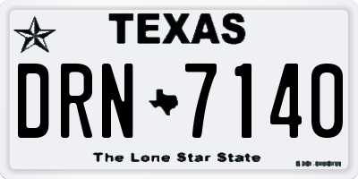 TX license plate DRN7140