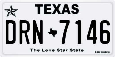 TX license plate DRN7146