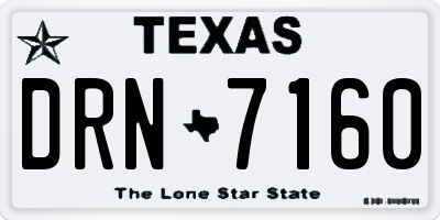 TX license plate DRN7160