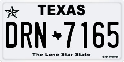 TX license plate DRN7165