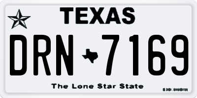 TX license plate DRN7169