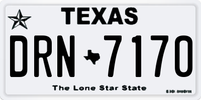 TX license plate DRN7170