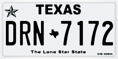 TX license plate DRN7172