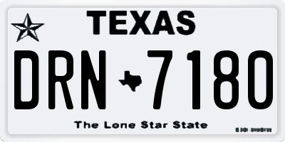 TX license plate DRN7180