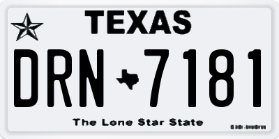 TX license plate DRN7181