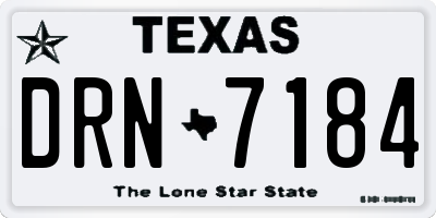 TX license plate DRN7184