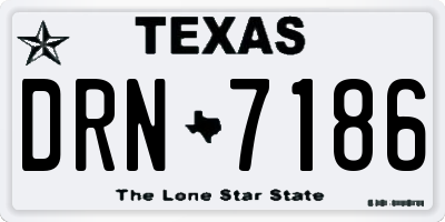 TX license plate DRN7186