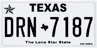 TX license plate DRN7187