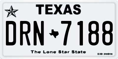 TX license plate DRN7188