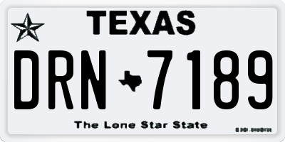 TX license plate DRN7189