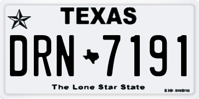 TX license plate DRN7191
